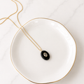 Black Onyx Oval Pendant Necklace
