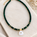 Green Jade & White Quartz Necklace