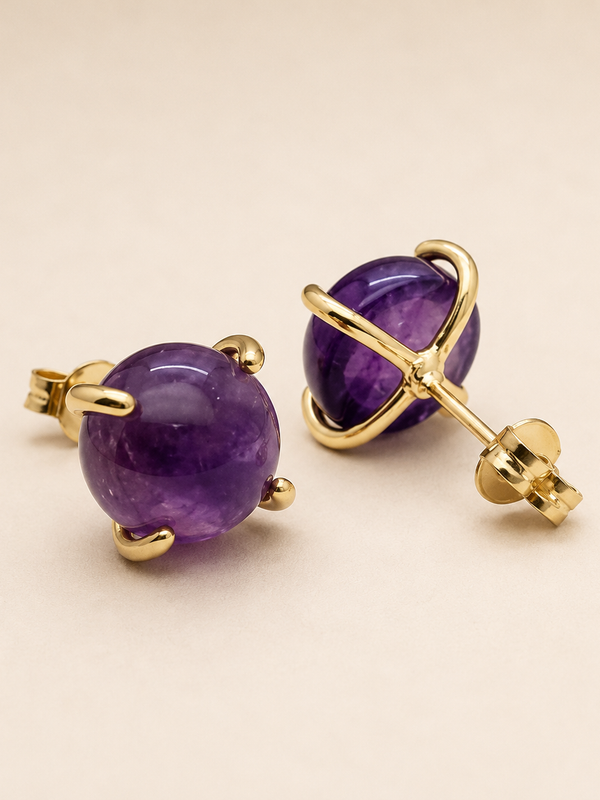 Amethyst Stud Earrings