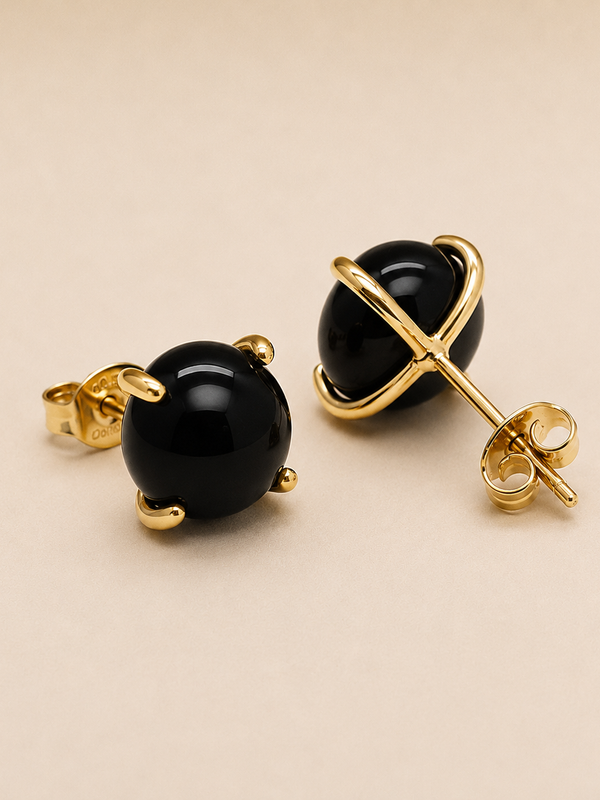 Black Onyx Stud Earrings