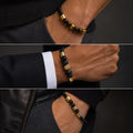 Natural stone leather bracelet