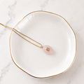 Rose Quartz Oval Pendant Necklace