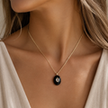 Black Onyx Oval Pendant Necklace