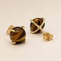 Tiger Eye Stud Earrings