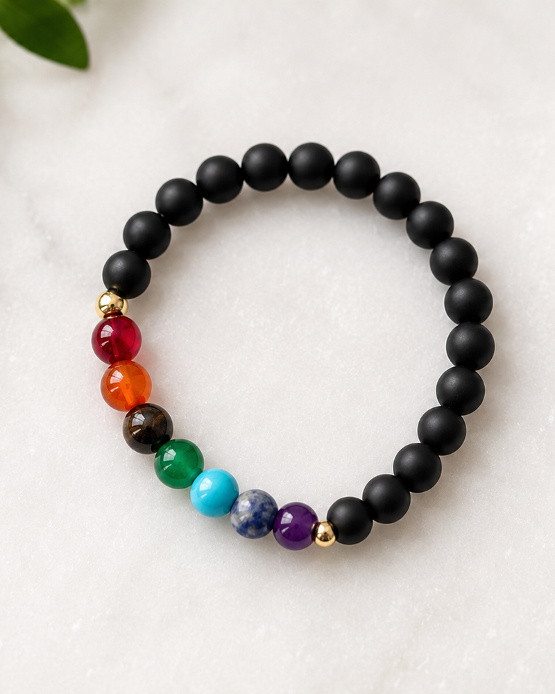 7 Chakras Gemstone with Onyx