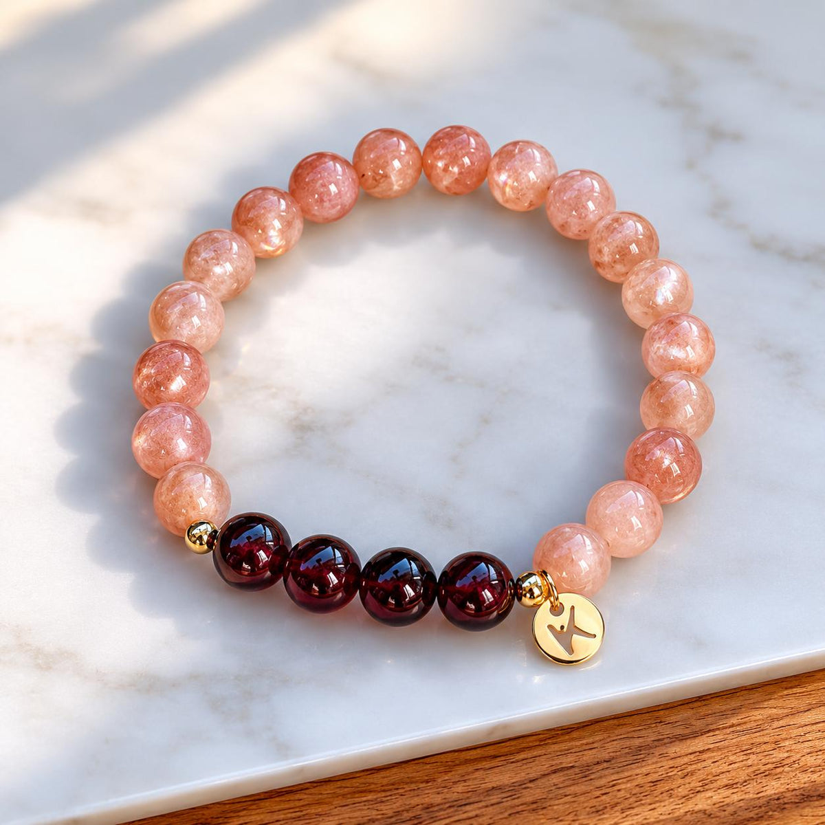 Sunstone + Garnet Bracelet