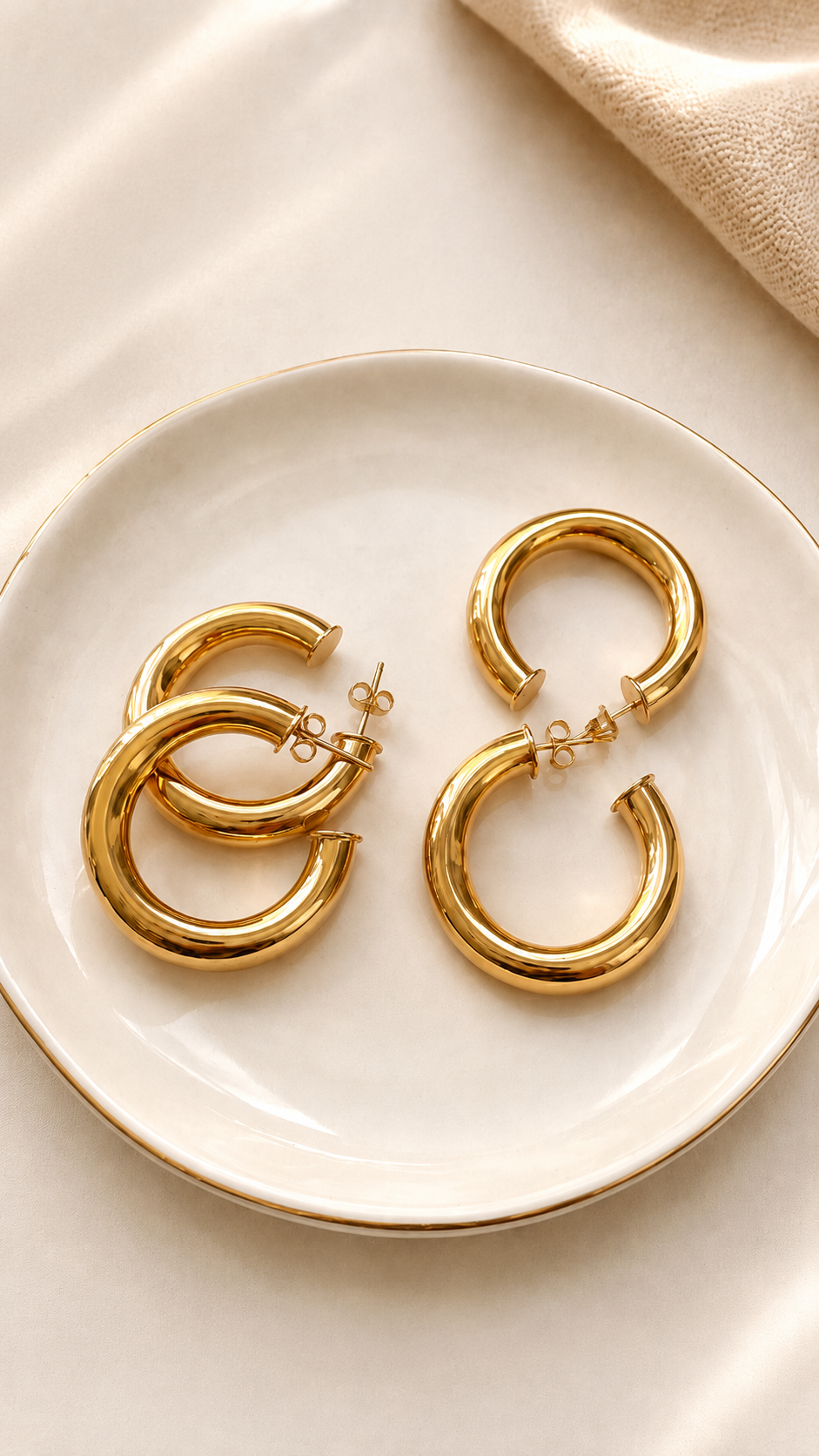 Chunky Gold Hoop Earrings