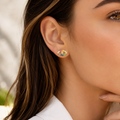Rainbow Evil Eye Stud Earrings