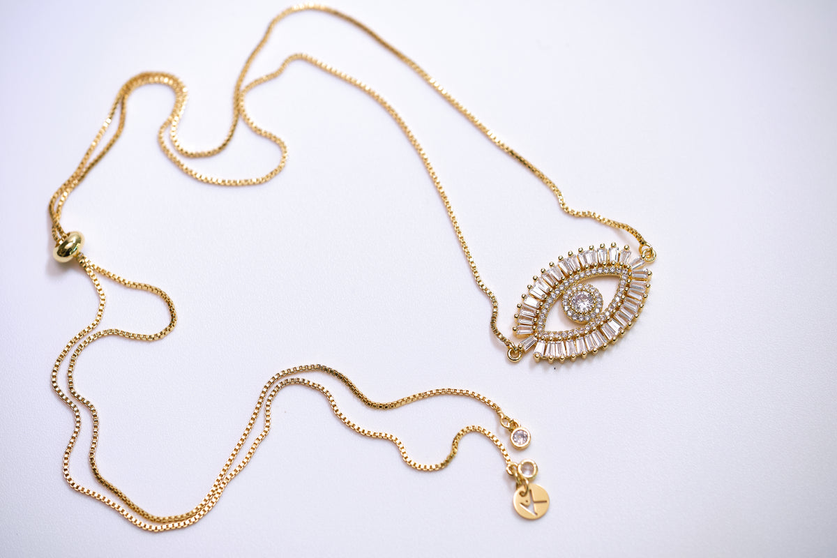 Gold Plated Evil Eye Necklace