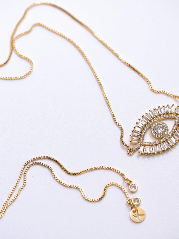 Gold Plated Evil Eye Necklace